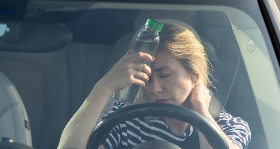Porsche Car in Summer Heat