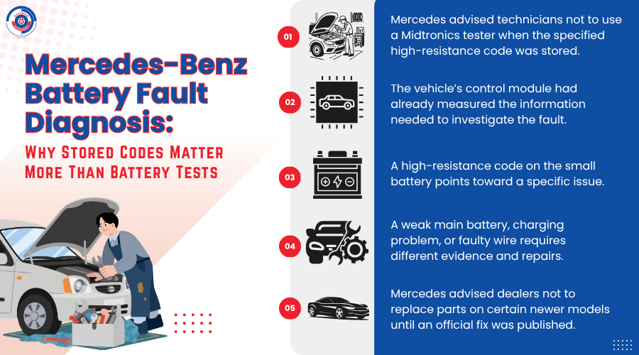Mercedes-Benz Battery Fault Diagnosis Why Stored Codes Matter More Than Battery Tests